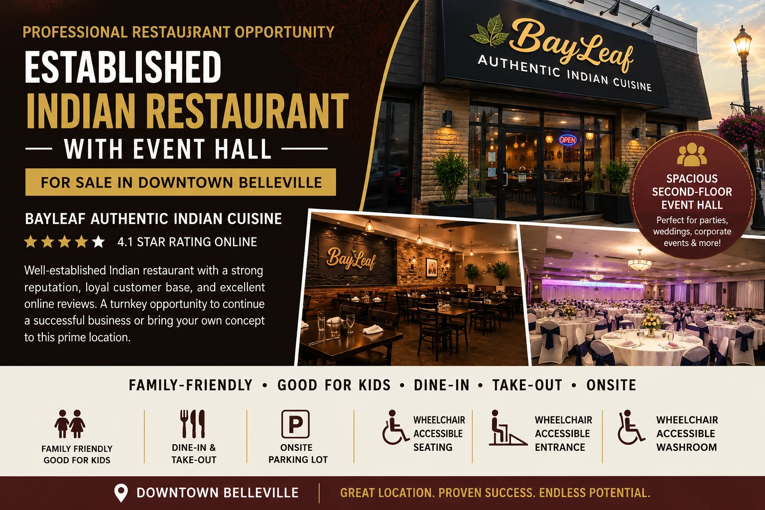 Established Indian Restaurant for Sale in Belleville