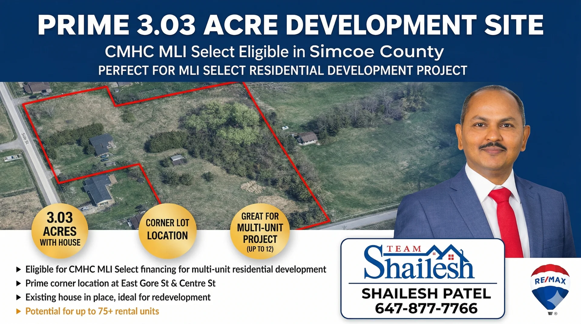 3 Acres of CMHC MLI Select Rental Building Development land